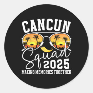 Cancun Vakantie Squad 2025 Bijpassende Familie Vak Ronde Sticker