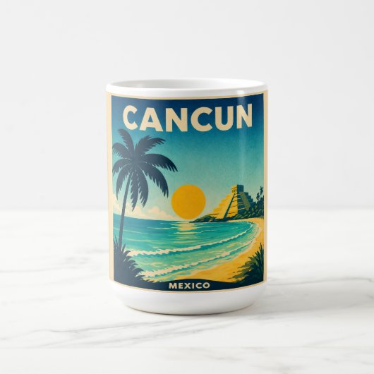 Cancun Vintage Reisposter Mok (Center)