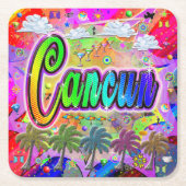 Cancun Vista Express Achterbaan Kartonnen Onderzetters (Voorkant)