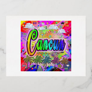 Cancun Vista Express-Briefkaart Folie Feestdagen Briefkaart