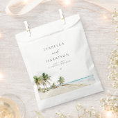 CANCUN Waterverf Beach Palm Tree Destination Bedankzakje (Geknipt)