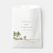 CANCUN Waterverf Beach Palm Tree Destination Bedankzakje (Voorkant)