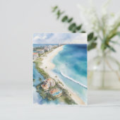Cancun waterverf kunst briefkaart (Staand voorkant)