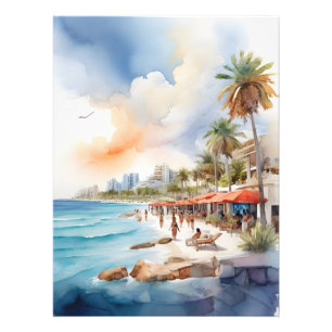 Cancun waterverf kunst foto afdruk