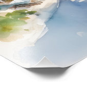 Cancun waterverf kunst foto afdruk (Hoek)