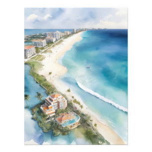 Cancun waterverf kunst foto afdruk