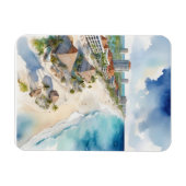 Cancun waterverf kunst magneet (Horizontaal)