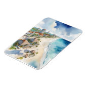 Cancun waterverf kunst magneet (Linkerzijde)