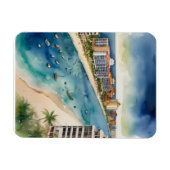 Cancun waterverf kunst magneet (Horizontaal)