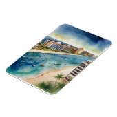 Cancun waterverf kunst magneet (Linkerzijde)