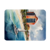 Cancun waterverf kunst magneet (Horizontaal)