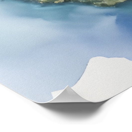 Cancun waterverf kunst poster (Hoek)