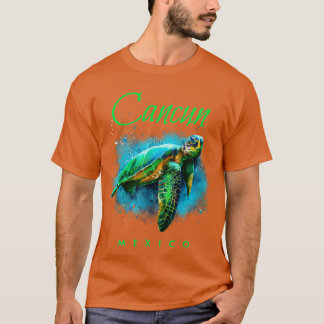 Cancun Waterverf Zee Turtle T-shirt