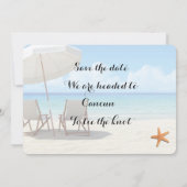 Cancun Wedding Boarding Pass Bewaar de datum Save The Date (Achterkant)