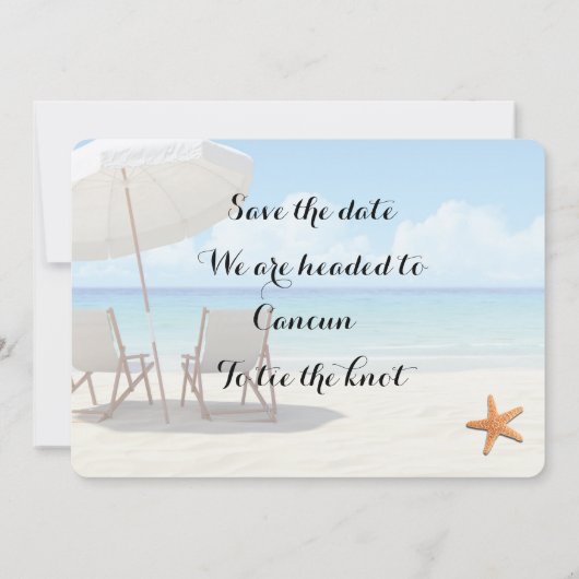 Cancun Wedding Boarding Pass Bewaar de datum Save The Date (Achterkant)