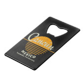 Cancun Yucatan Mexico Sun Creditkaart Flessenopener (Voorkant Gekanteld)