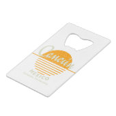 Cancun Yucatan Mexico Sun Creditkaart Flessenopener (Achterkant Gekanteld)