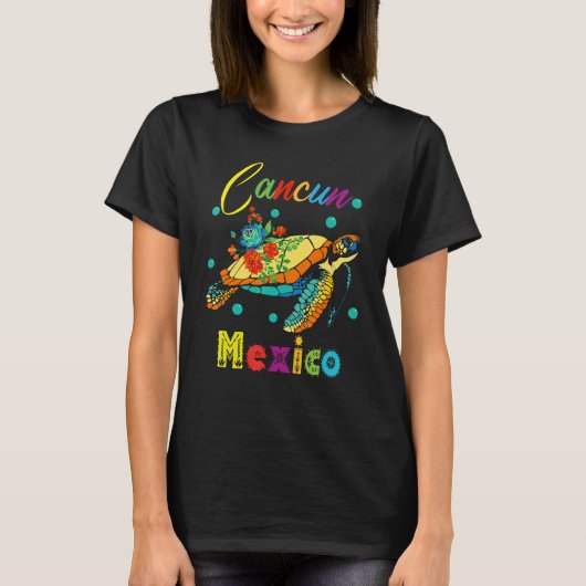 Cancun Zee Turtle Beach Mexico Tribal Tu T-shirt (Voorkant)