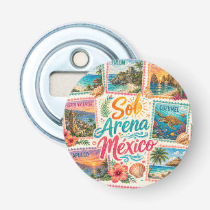 Cancun Zon Zand Mexico Mooie Stranden Tropisch  Button Flesopener
