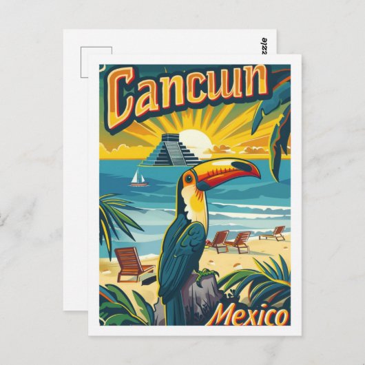 Cancuun Mexico Vintage Beroemde Reisplaats Briefkaart (Voorkant / Achterkant)