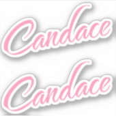 Candace Roze Naam x2 Sticker (Voorkant)