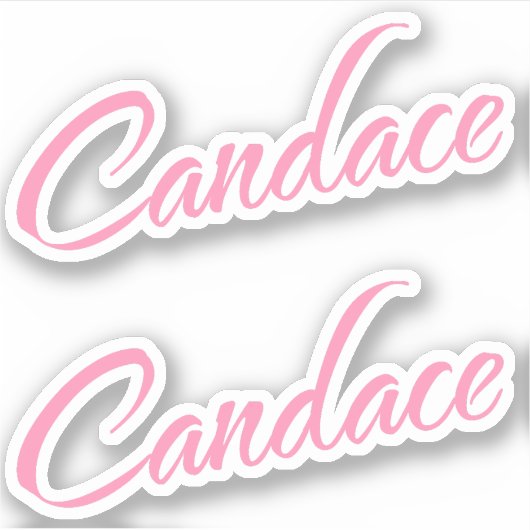 Candace Roze Naam x2 Sticker (Voorkant)