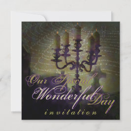 Candelabra Dark Romance Halloween bruiloft Kaart
