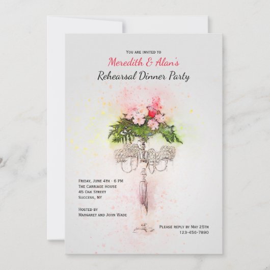 Candelabra Diner Uitnodigingen (Voorkant)