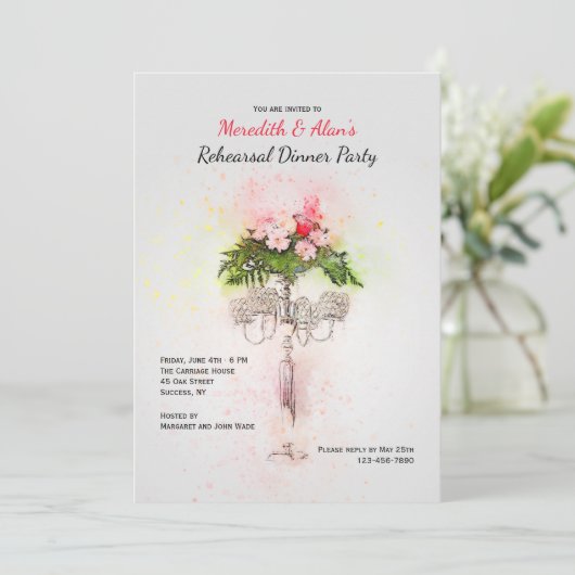 Candelabra Diner Uitnodigingen (Staand voorkant)