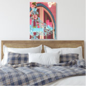 Candelabra en roze - Martha's wijngaard Canvas Afdruk (Insitu (Slaapkamer))