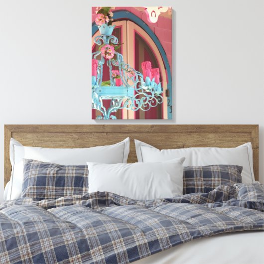 Candelabra en roze - Martha's wijngaard Canvas Afdruk (Insitu (Slaapkamer))