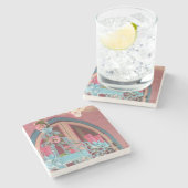 Candelabra en roze - Martha's wijngaard Stenen Onderzetter (Zijkant)