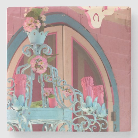 Candelabra en roze - Martha's wijngaard Stenen Onderzetter (Voorkant)