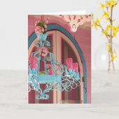 Candelabra en roze - Martha's wijnkaartje Kaart (Gele Bloem)