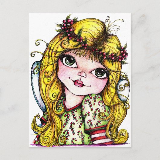 Candi Cane Fairy Briefkaart (Voorkant)