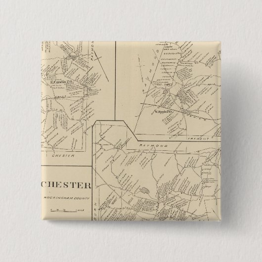 Candia, Epping Vierkante Button 5,1 Cm (Voorkant)