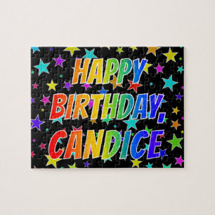 "CANDICE" Voornaam, geun "HAPPY BIRTHDAY" Legpuzzel
