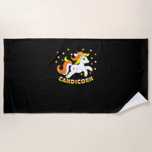 Candicorn Schattig Eenhoorn Halloween Candy Corn G Strandlaken