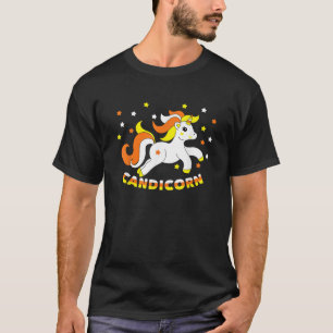 Candicorn Schattig Eenhoorn Halloween Candy Corn G T-shirt