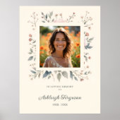 Candid Delicate Soft Pastel Floral Frame Photo  Poster (Voorkant)