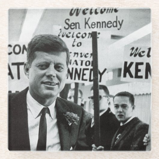 Candidate Kennedy Glazen Onderzetter (Voorkant)