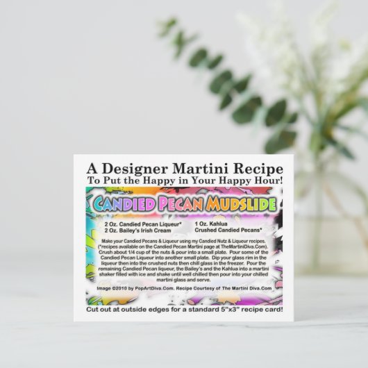 Candied Pecan Mudslide Martini Recept Briefkaart (Staand voorkant)