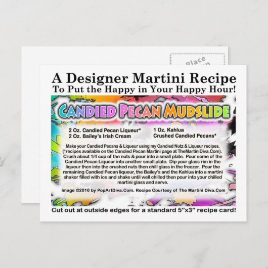 Candied Pecan Mudslide Martini Recept Briefkaart (Voorkant / Achterkant)