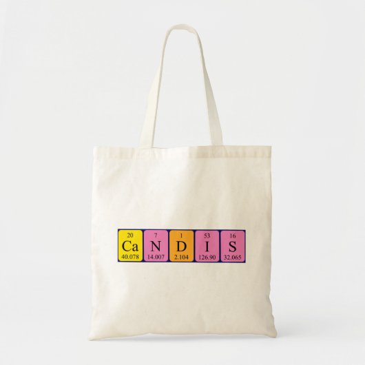 Candis periodieke tabelnaam canvas tas (Voorkant)