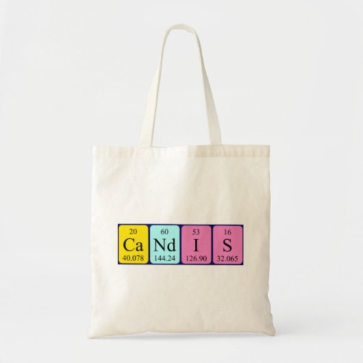 Candis periodieke tabelnaam canvas tas (Voorkant)