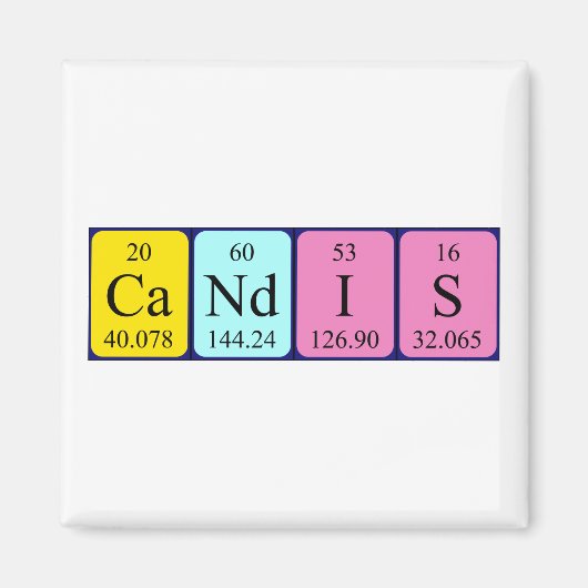 Candis periodieke tabelnaam magnet (Voorkant)