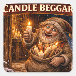 Candle Beggar Icelandic Yule Lad Vierkante Sticker