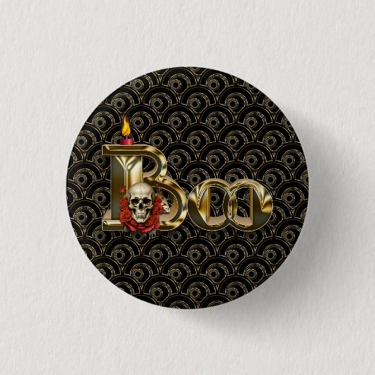 Candle Boo Halloween Knop Ronde Button 3,2 Cm (Voorkant)