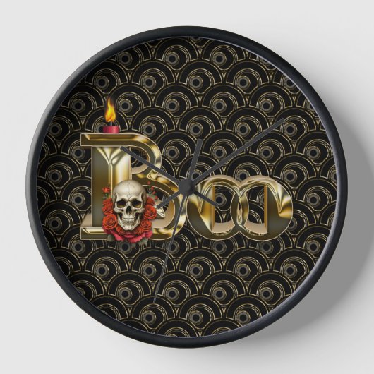Candle Boo Halloween Muur Klok (Voorkant)