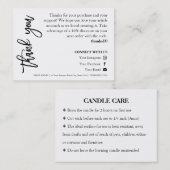 Candle Care Chic Script Dank u kaart Visitekaartje (Voorkant / Achterkant)